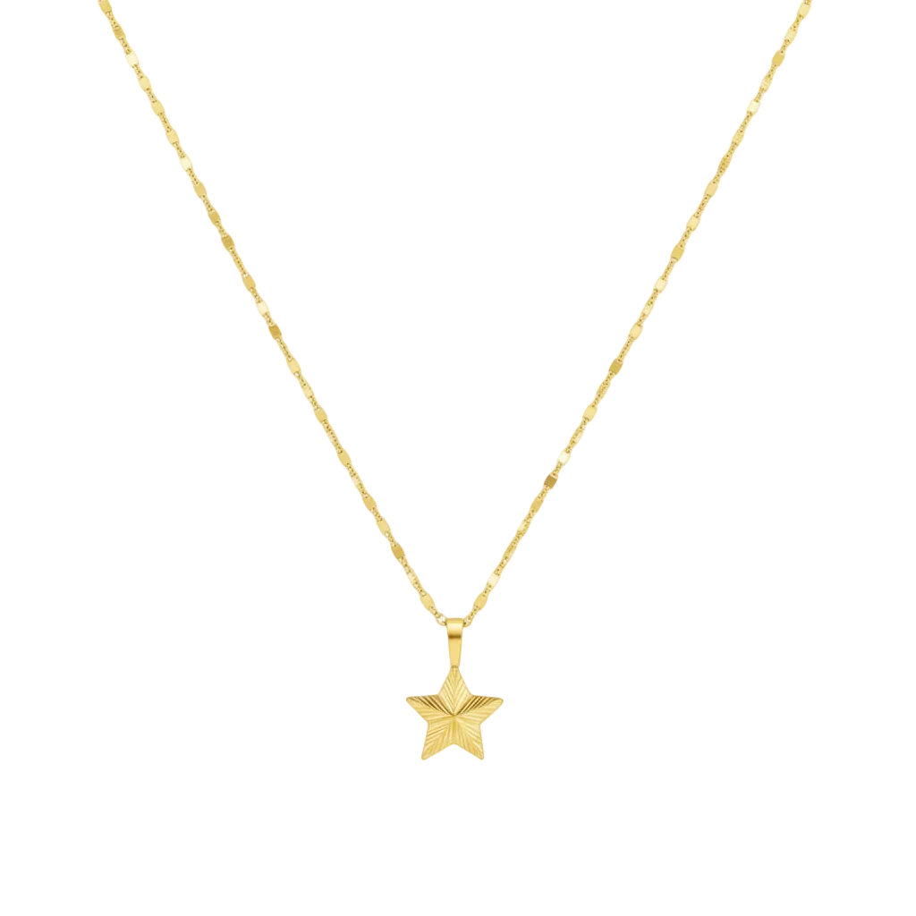 18K Real Gold Super Star Necklace