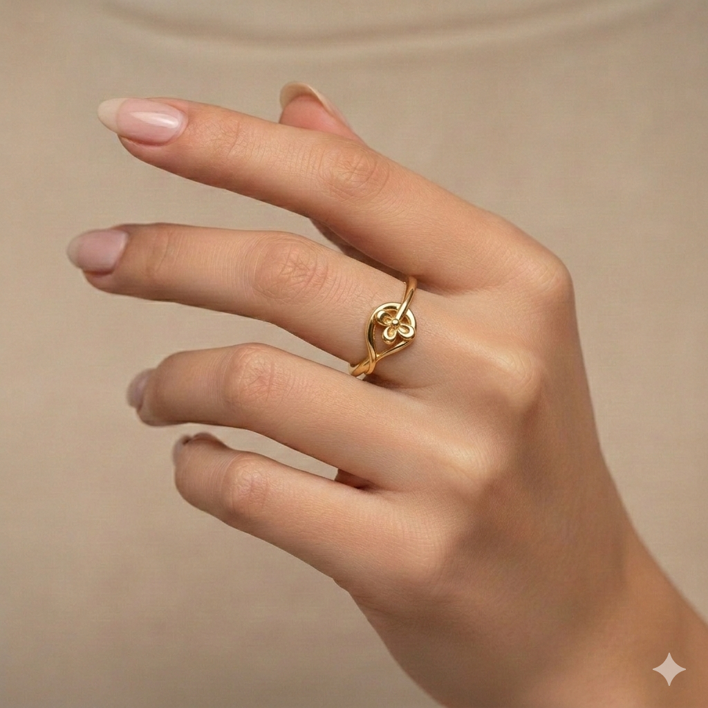 18k Gold Ribbon Inspired Ring