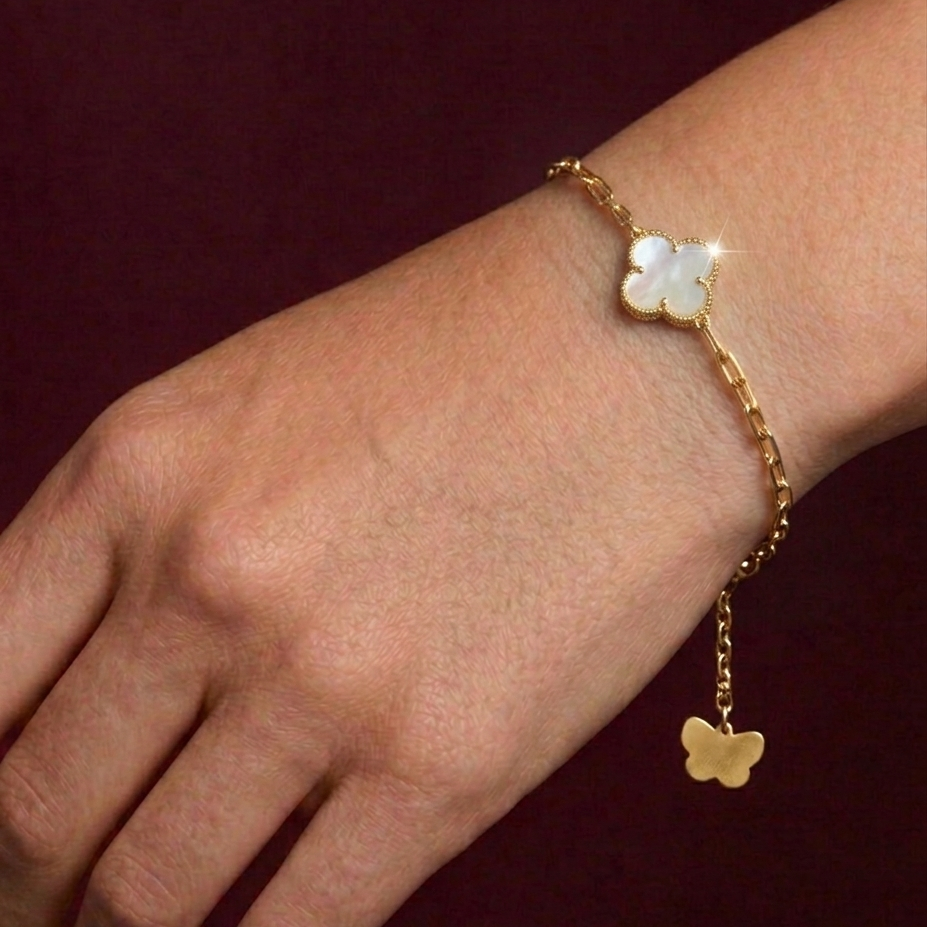 18k Gold Pink Bracelet for Baby Girls
