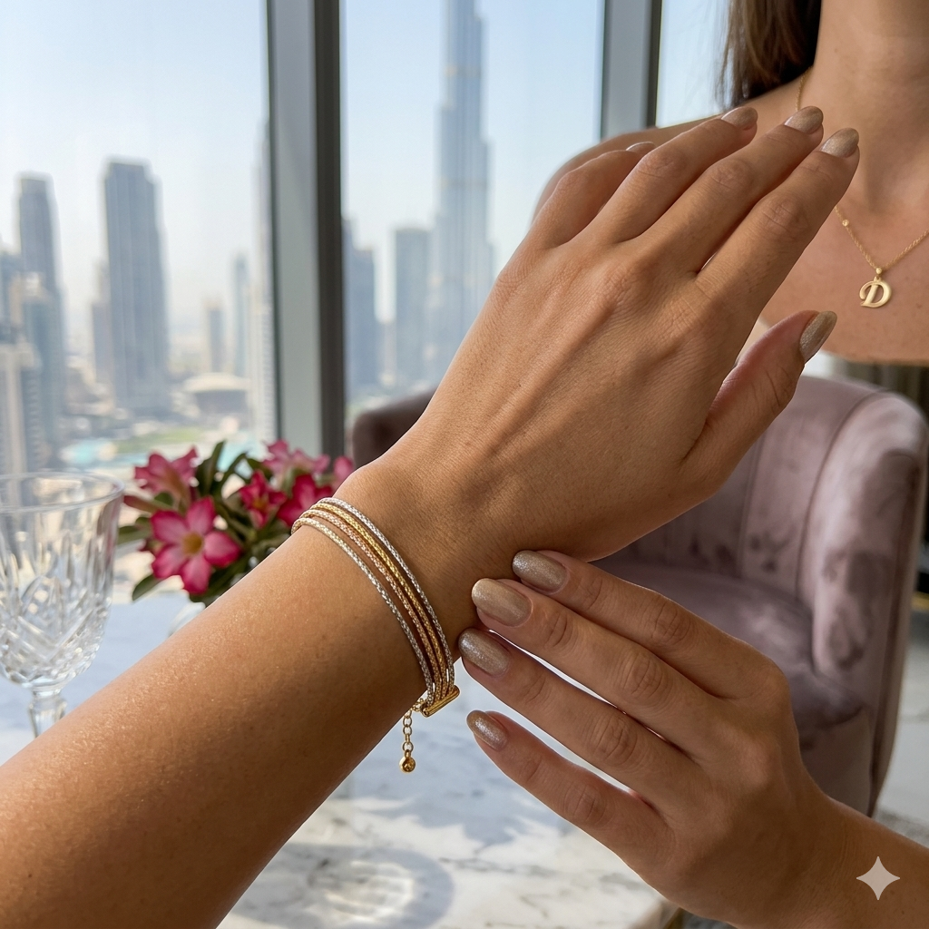 18k Gold Tri Color Bangle