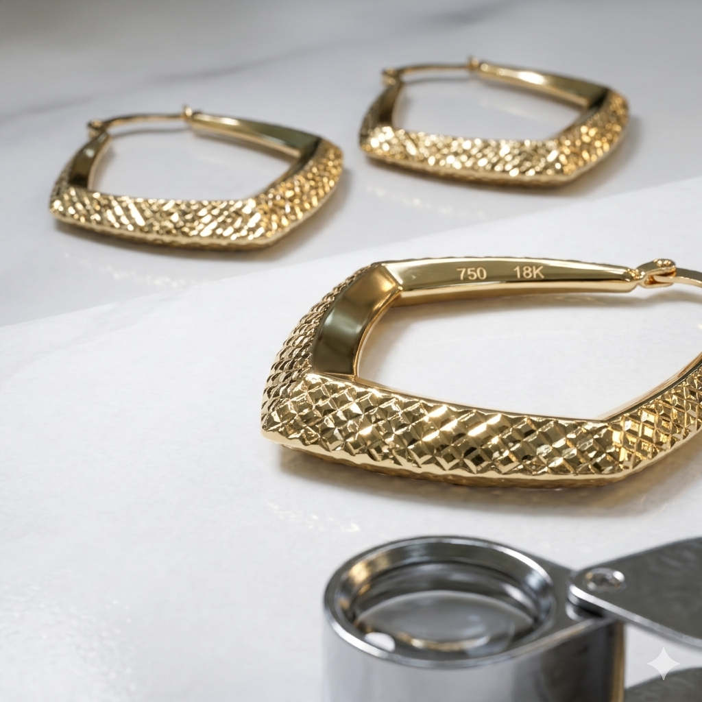 18k Gold Dia Inspired Loop Earrings