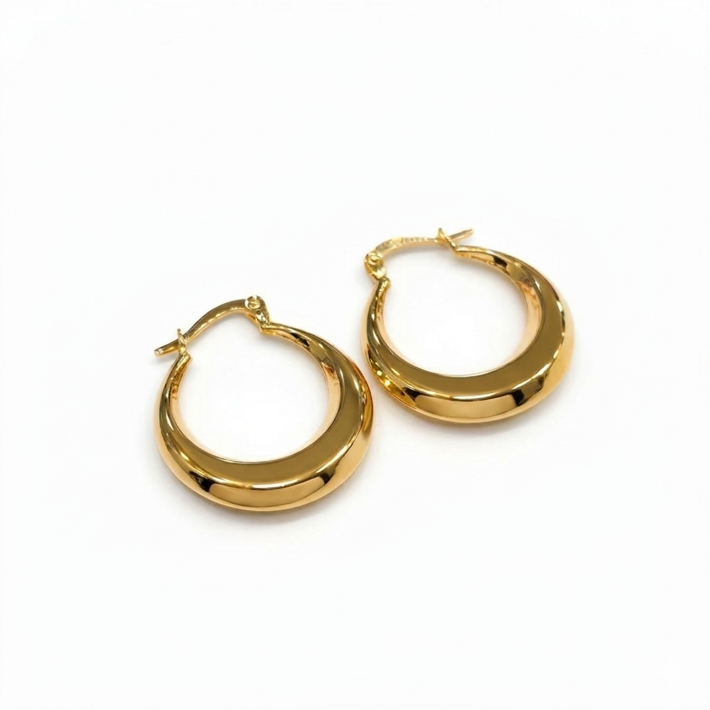 18k Gold Glaze Loop Earrings