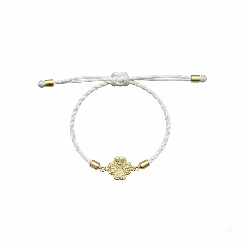 18K Real Gold Sunflower Style Lucky Charm Bracelet
