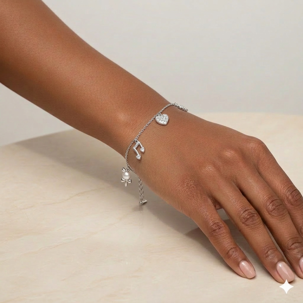 925 Silver Triple Design Bracelet