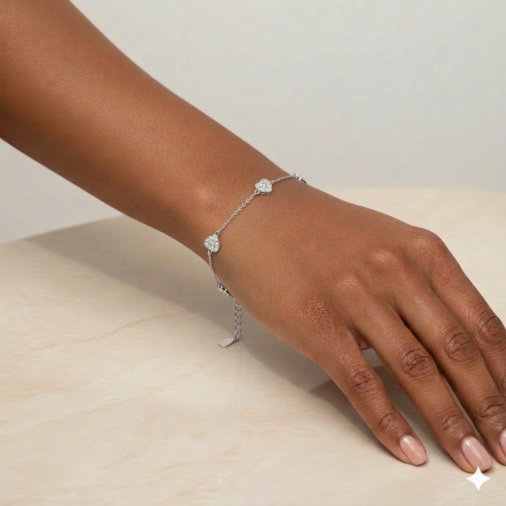 925 Silver 2 Design Bracelet