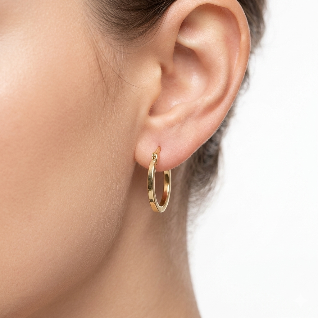 18k Gold Simple Loop Earrings