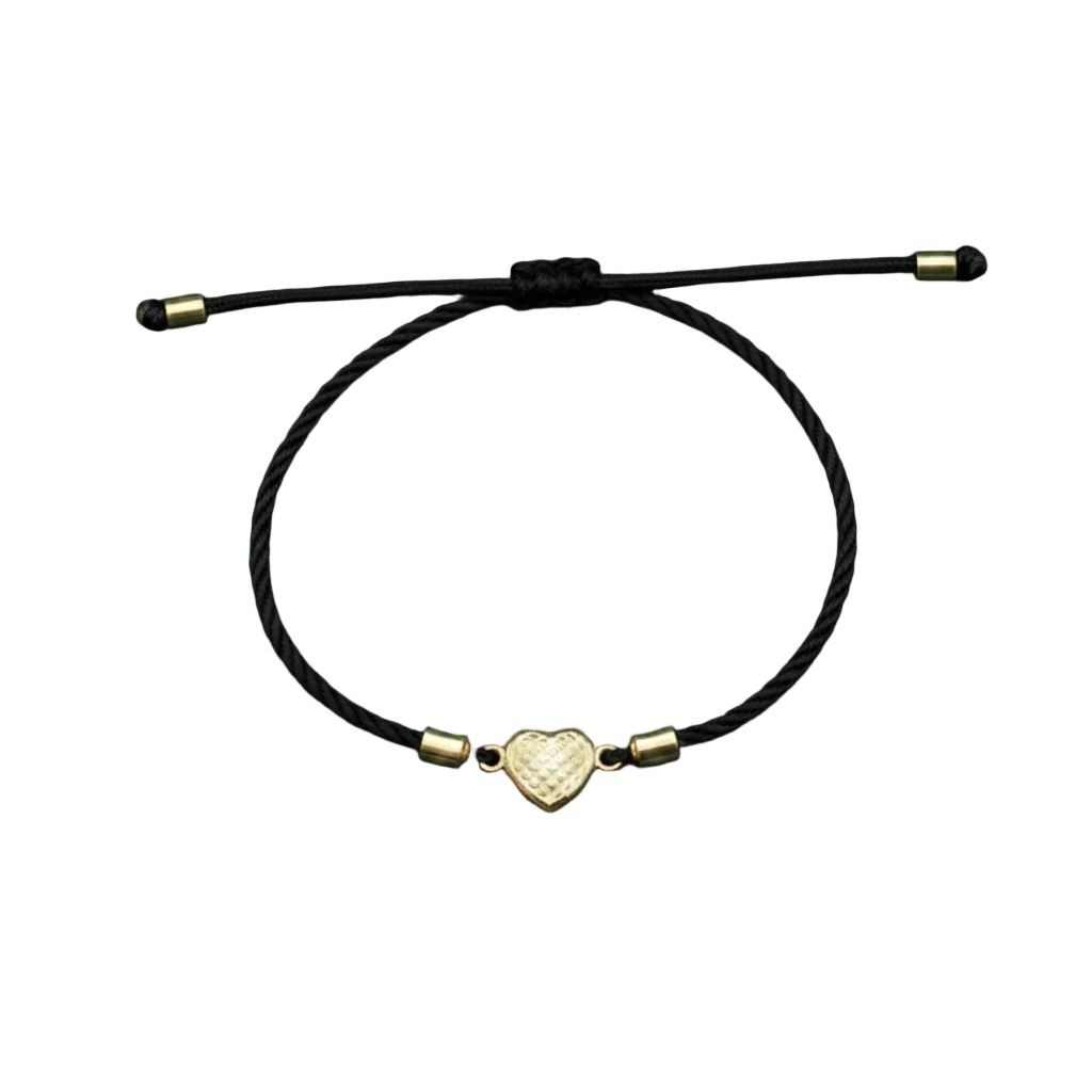 18K Real Gold Heart Style Lucky Charm Bracelet