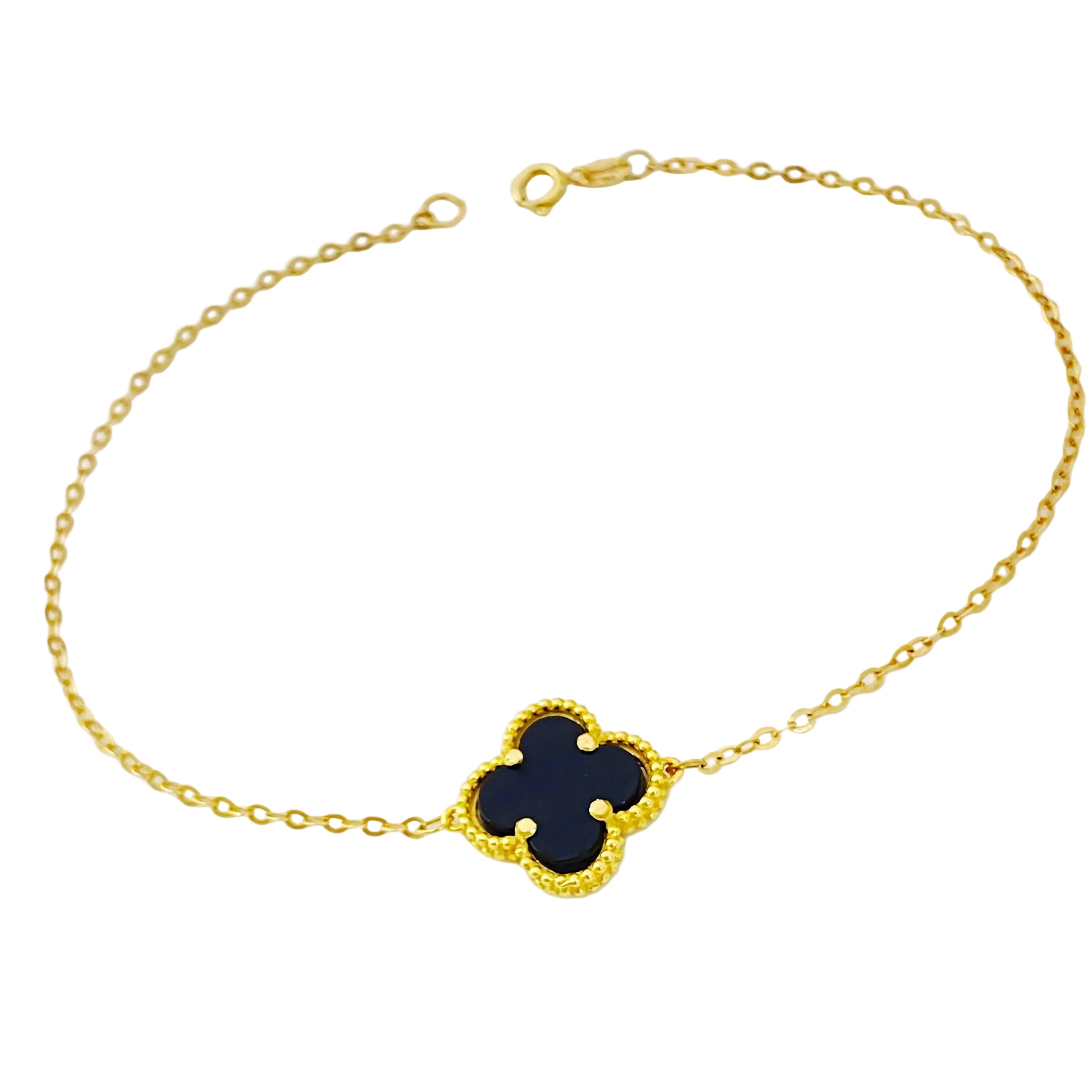 18k Gold Black Clove Flower Bracelet - Embellish Gold
