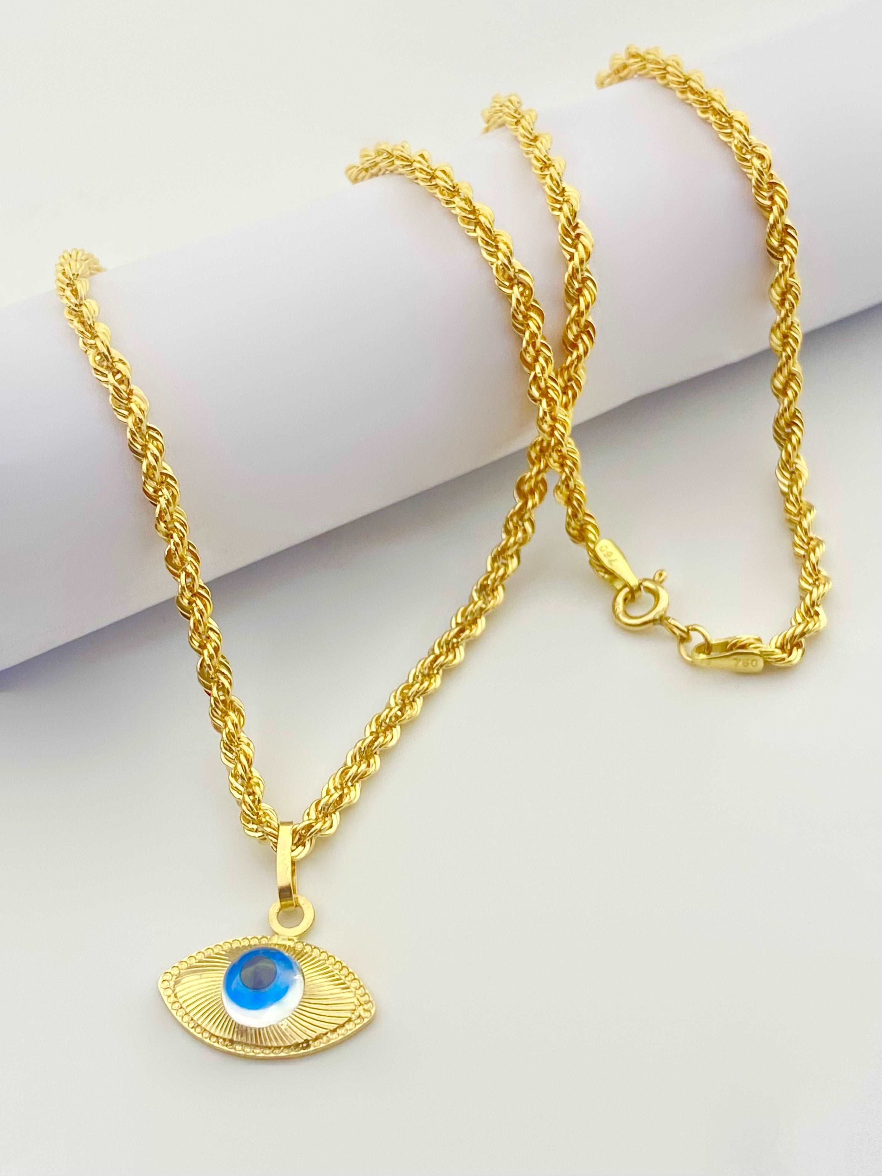 18K Gold Evil Eye Necklace - Embellish Gold