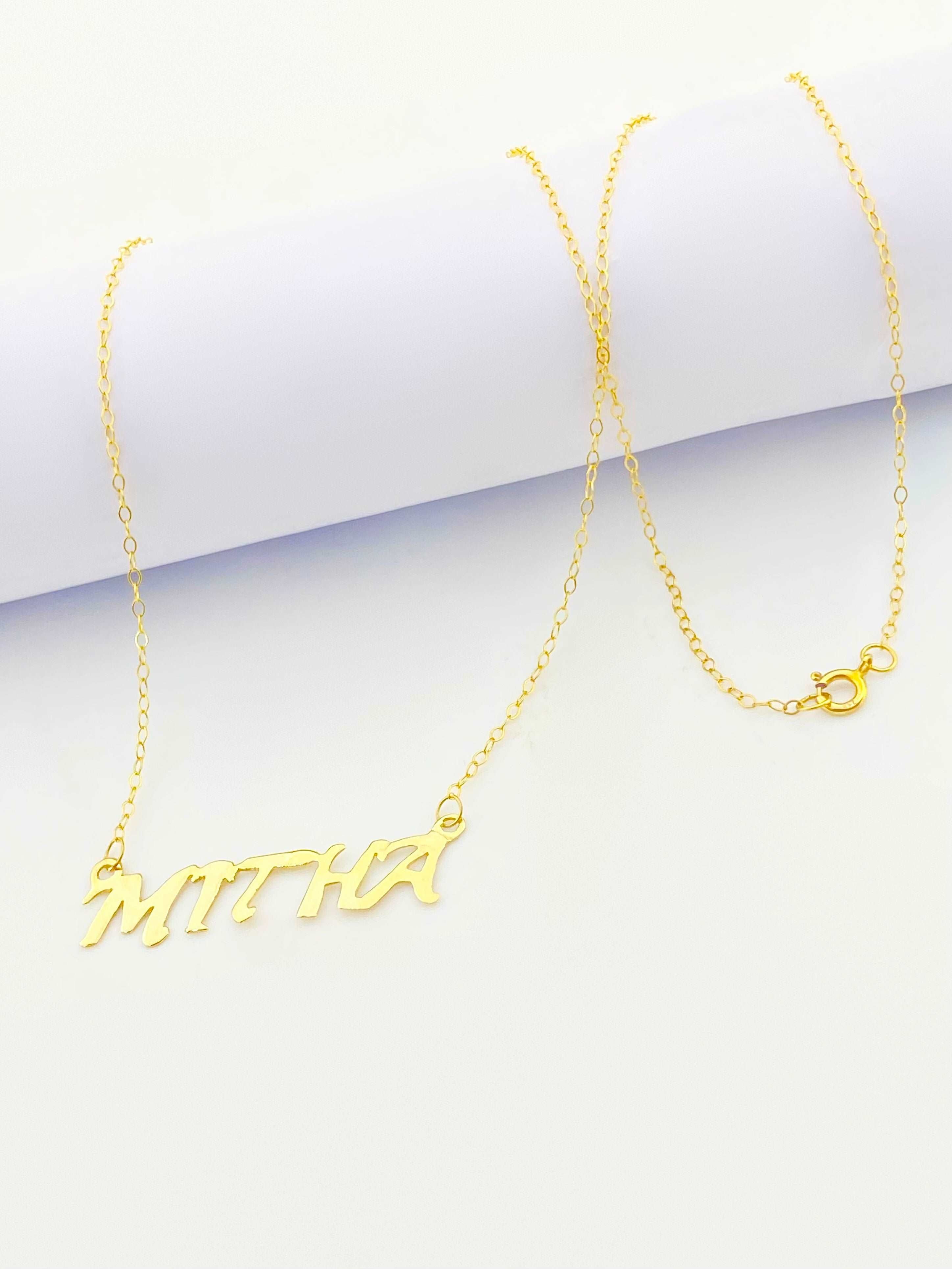 18K Gold Customize Necklace upto 5 Letters - Embellish Gold
