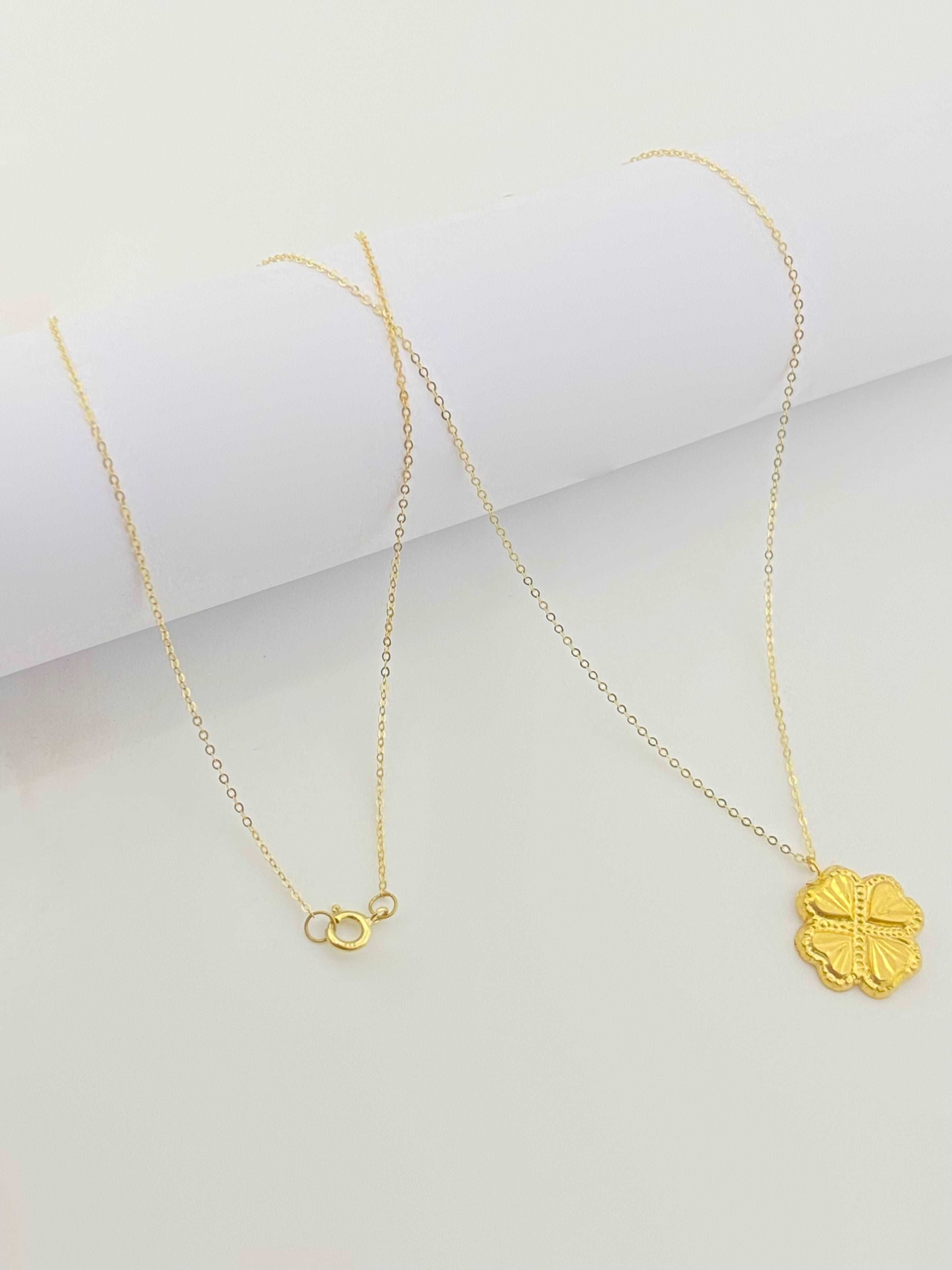 18K Gold Flower Necklace - Embellish Gold