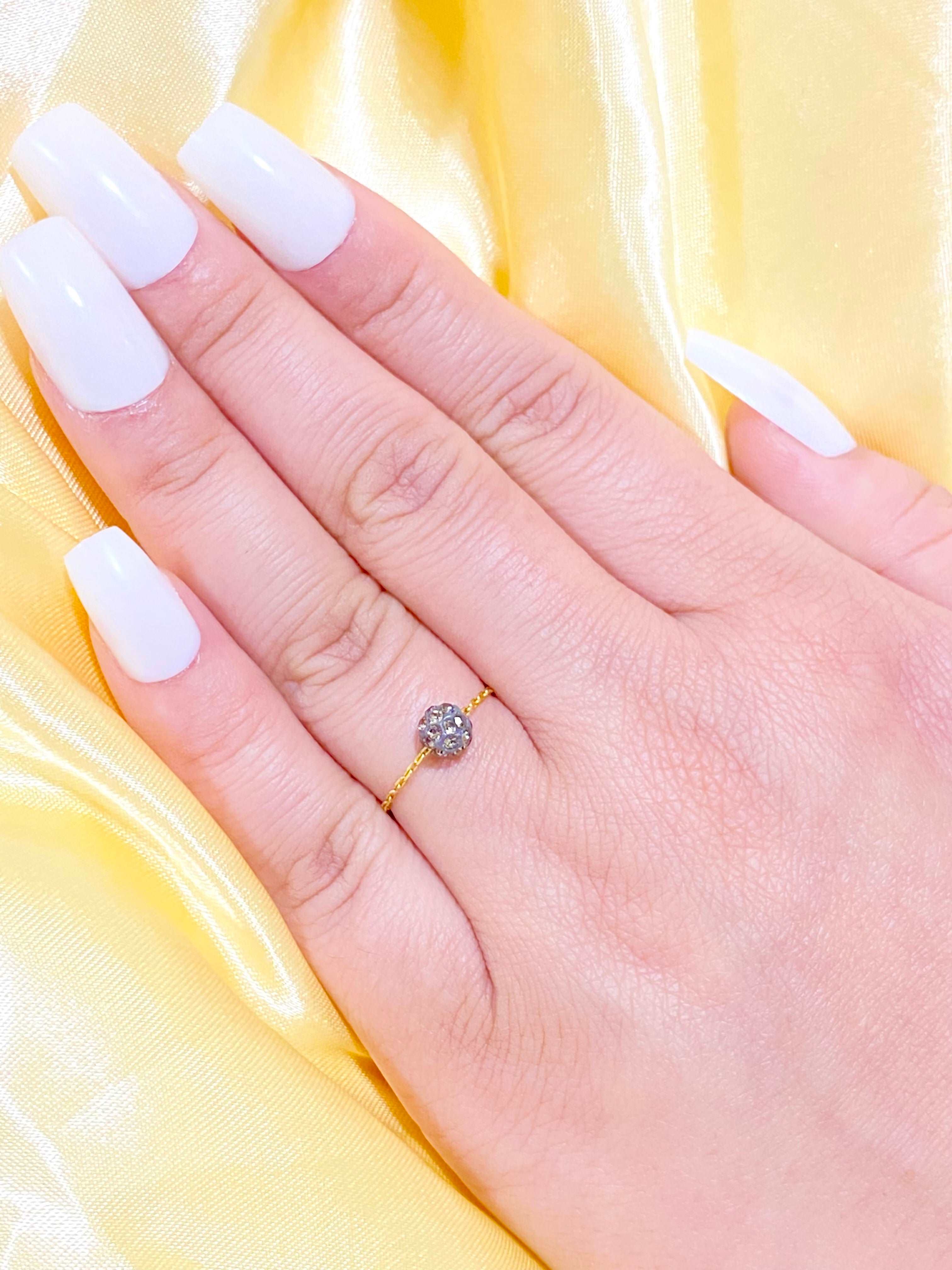 18K Real Gold Silver Swarovski Ring - Embellish Gold