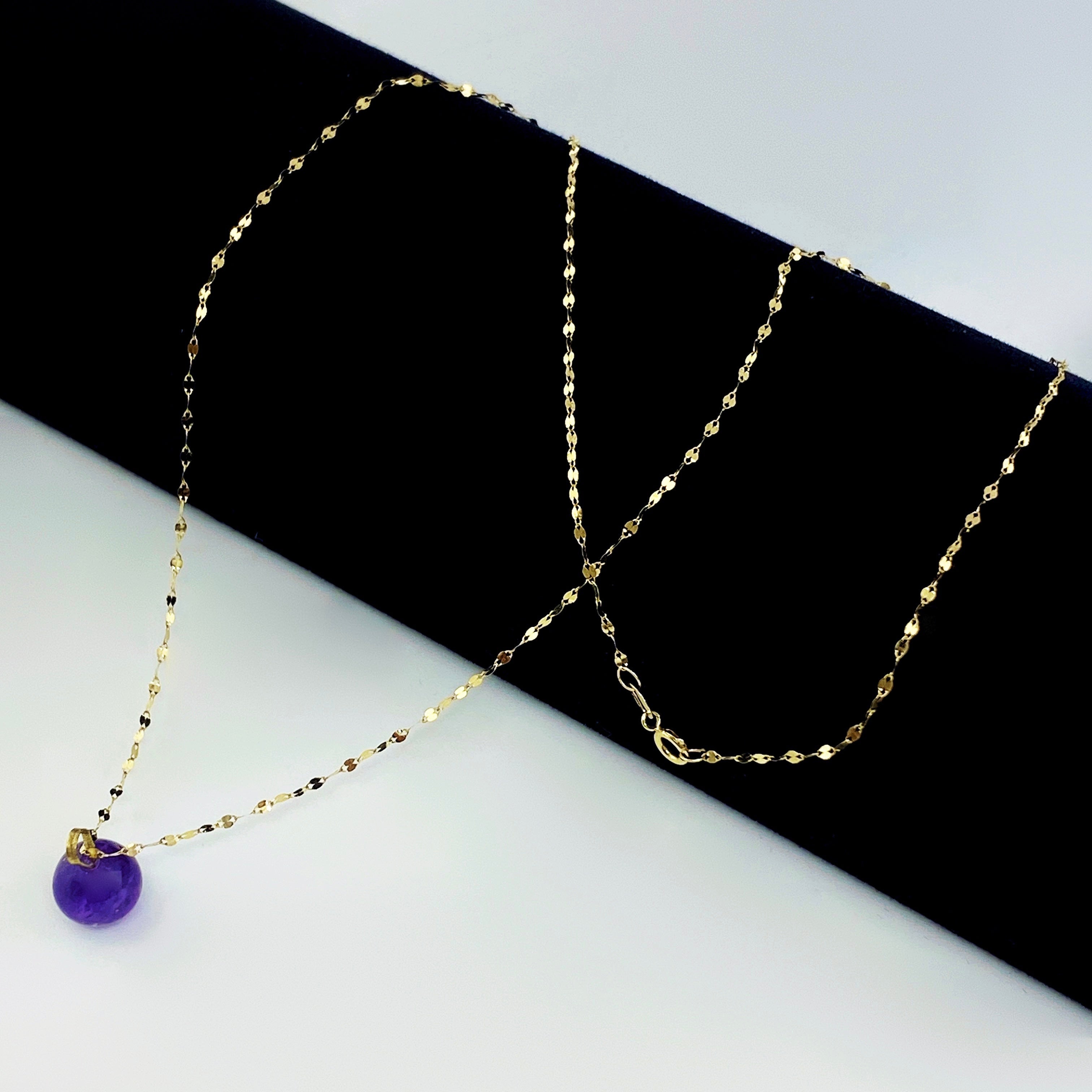 18K Real Gold Galaxy Purple Stone Necklace - Embellish Gold