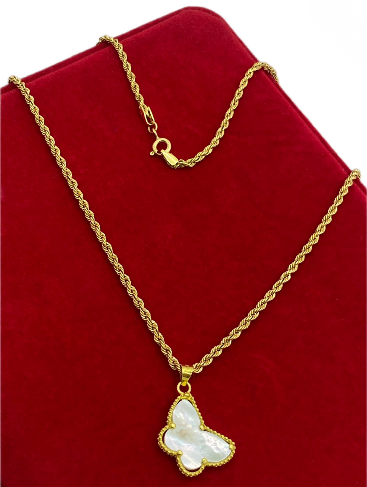 18K Real Saudi Gold Butterfly Rope Chain 208 - Embellish Gold