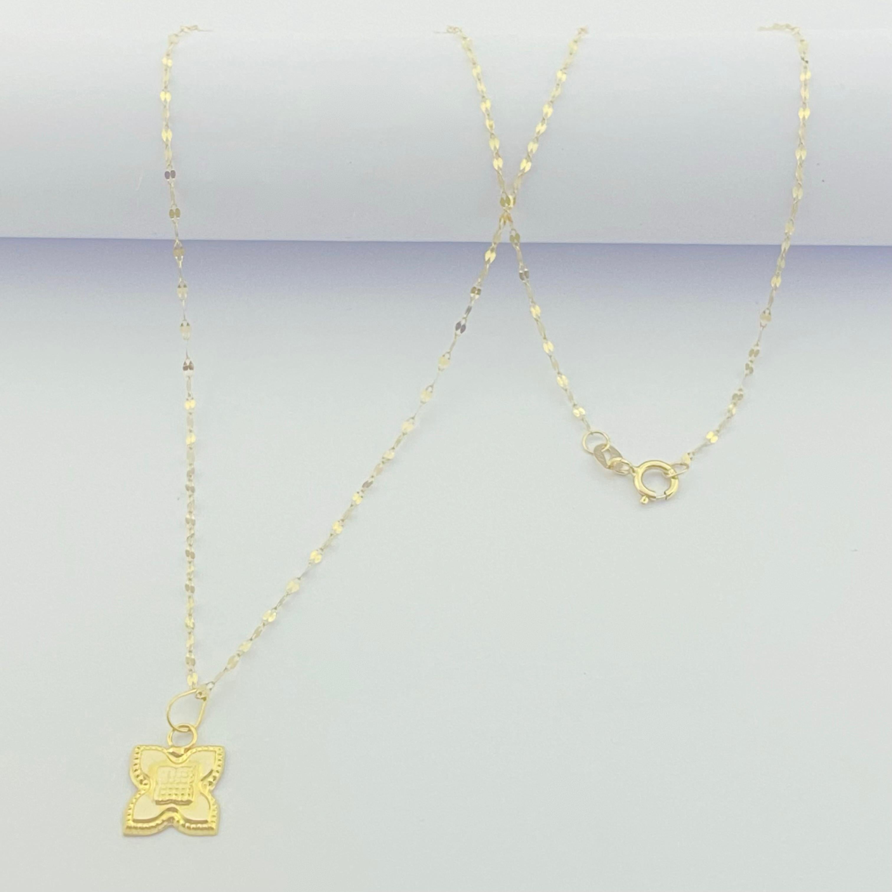 18K Real Gold Rob Flower Necklace - Embellish Gold