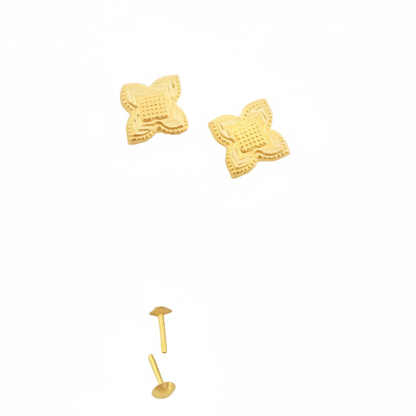 18K Real Gold  Rob Flower Earrings - Embellish Gold