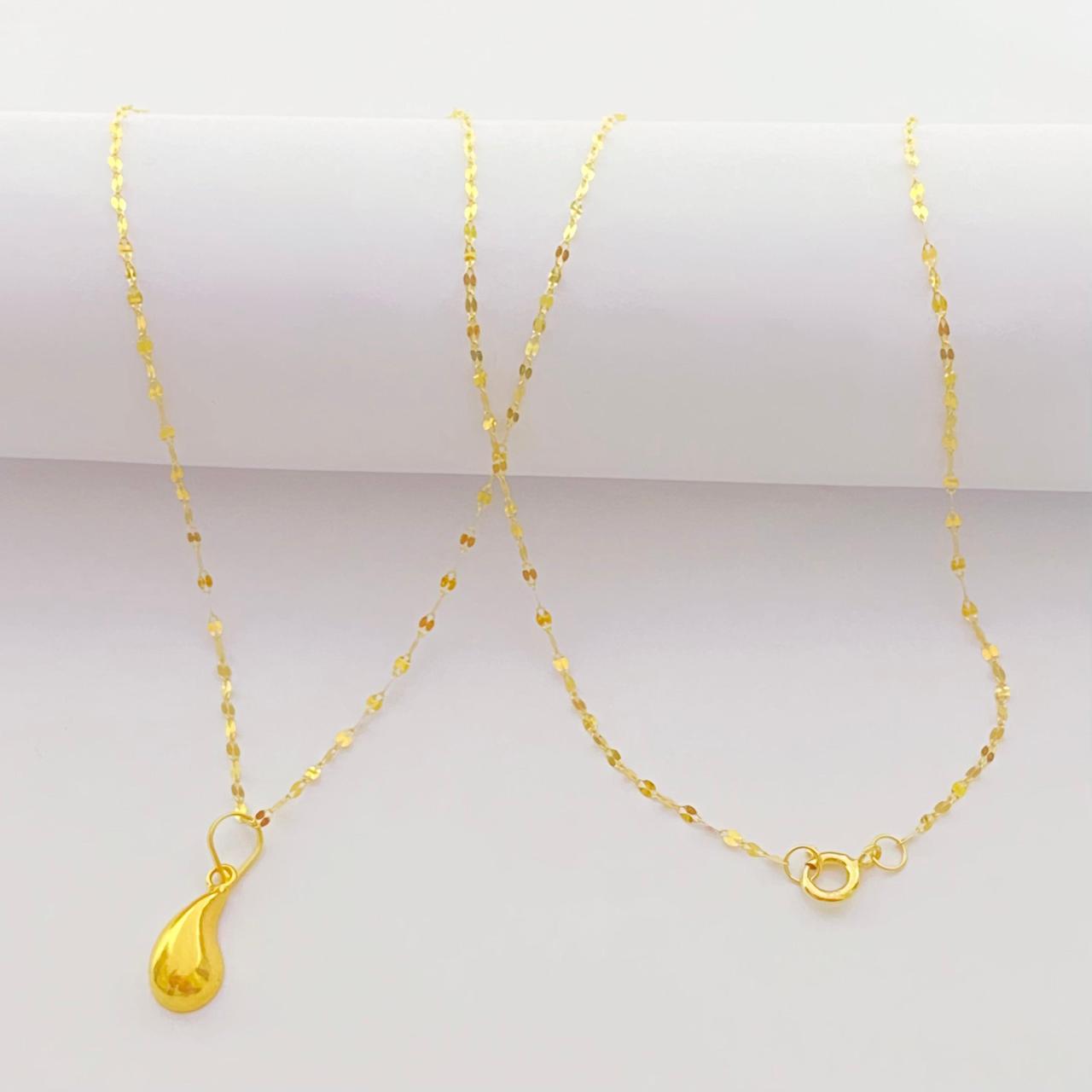 18K Real Gold Tear Drop Necklace - Embellish Gold