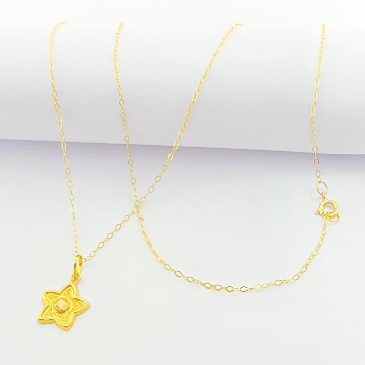 18K Real Gold Star Dot Necklace - Embellish Gold