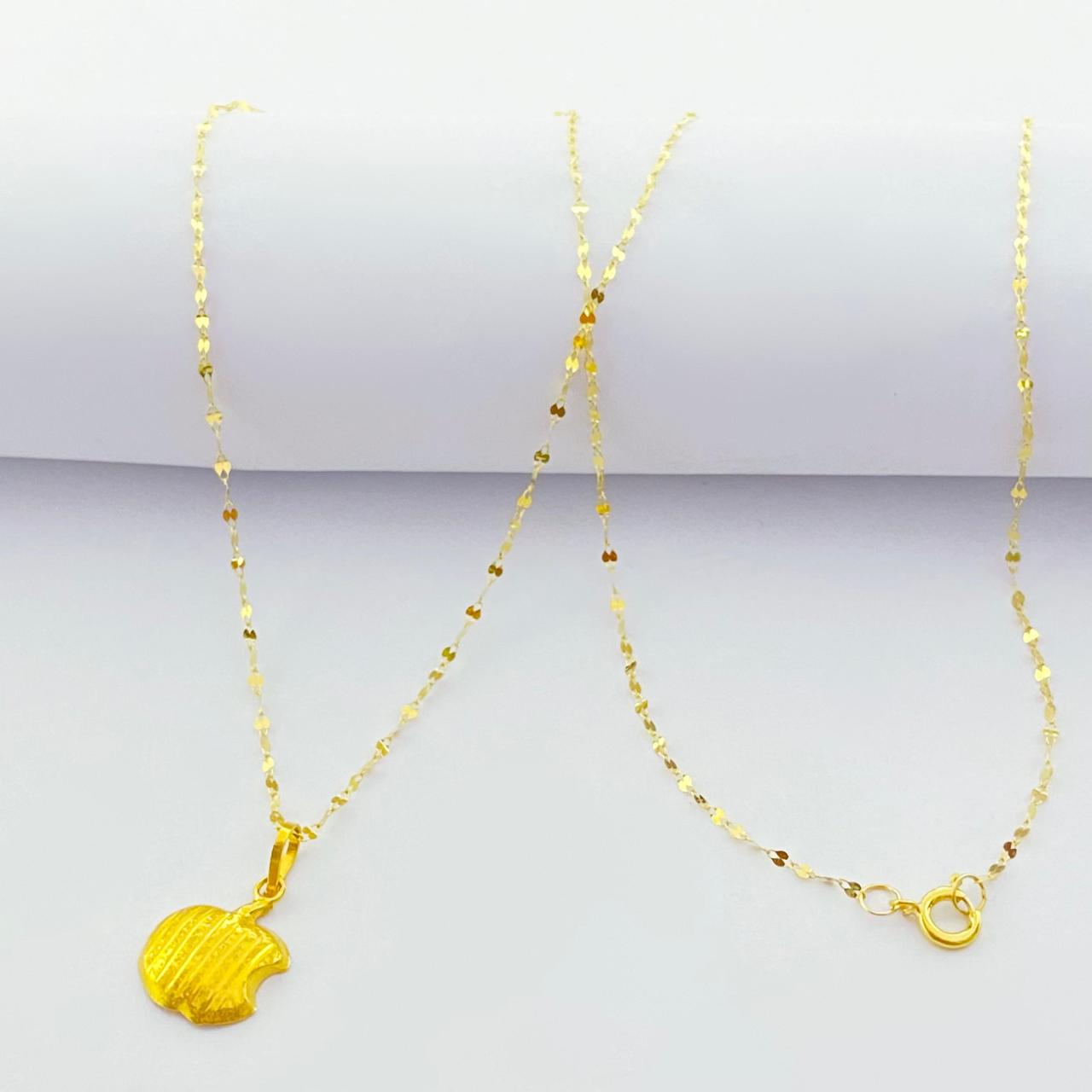 18K Real Gold Apple Necklace - Embellish Gold
