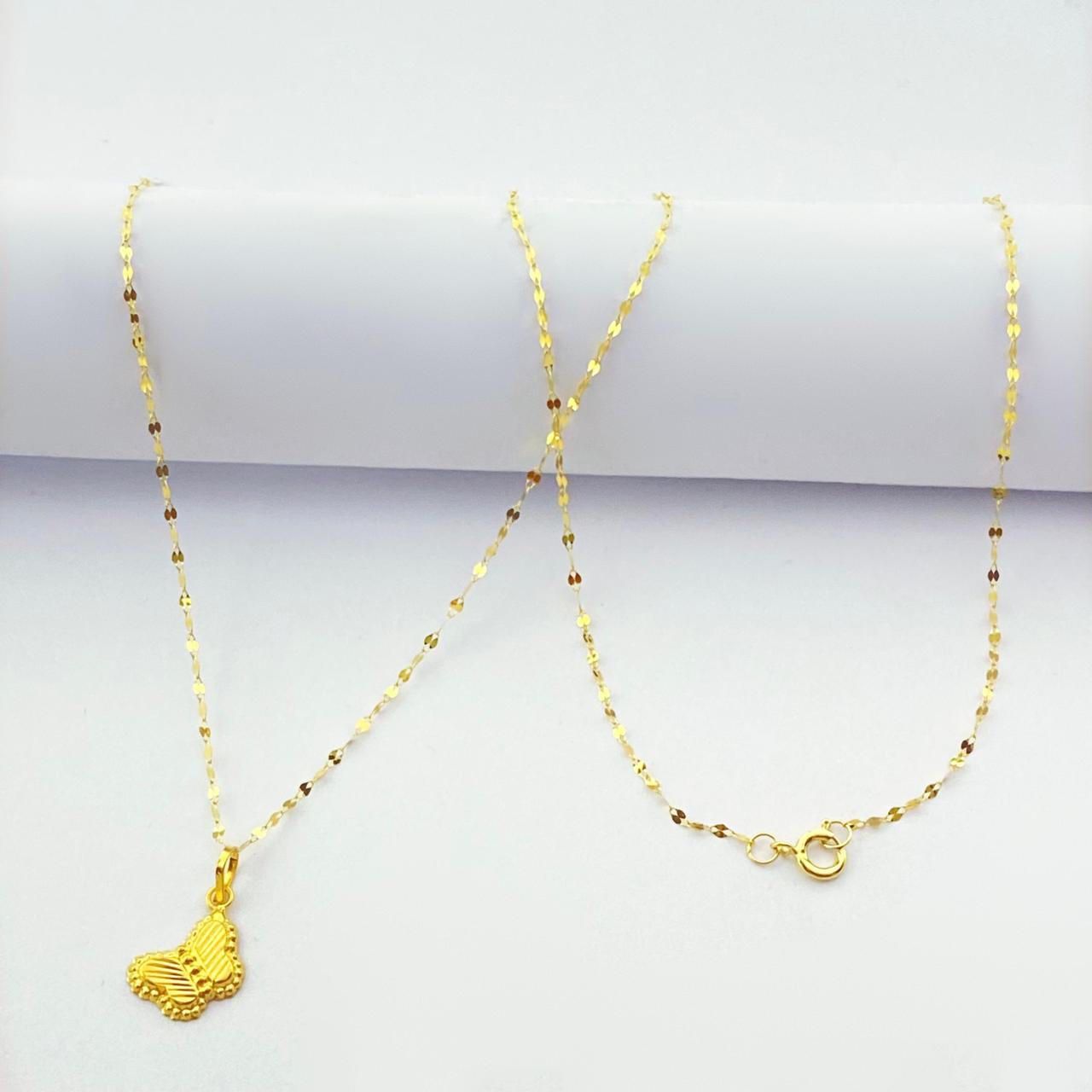 18K Real Gold Butterfly Field Necklace - Embellish Gold