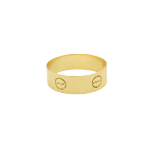 18k Gold Button Ring