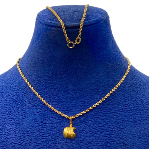 18k Gold Apple Necklace