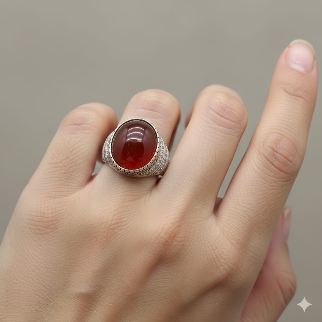 925 Silver Dia Ruby Stone Ring 1