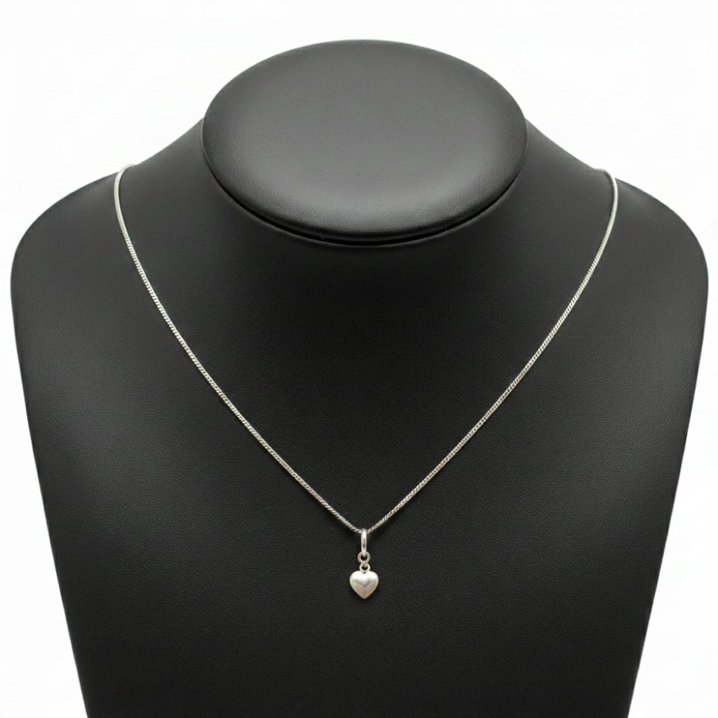 925 Silver Bubble Heart Necklace