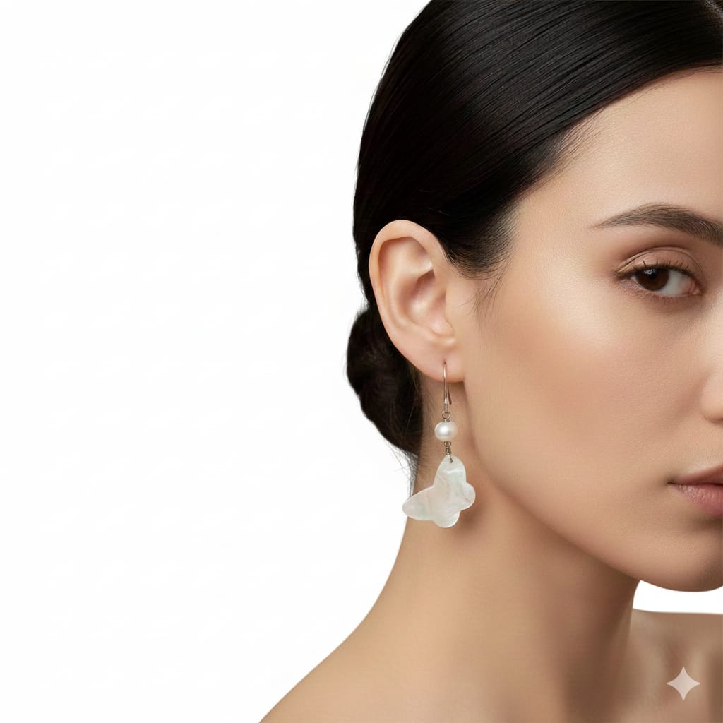 925 Silver Hanging Butterfly Earrings