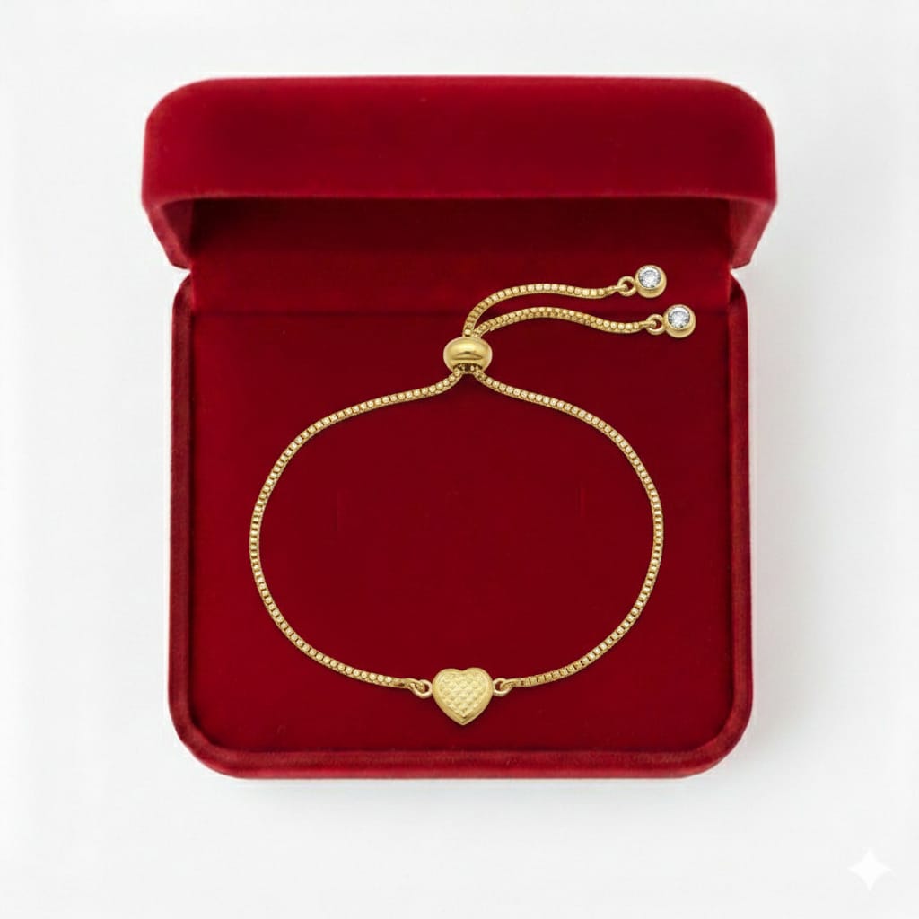 18K Gold Heart Pendant With Gold Plated Chains (No:03)