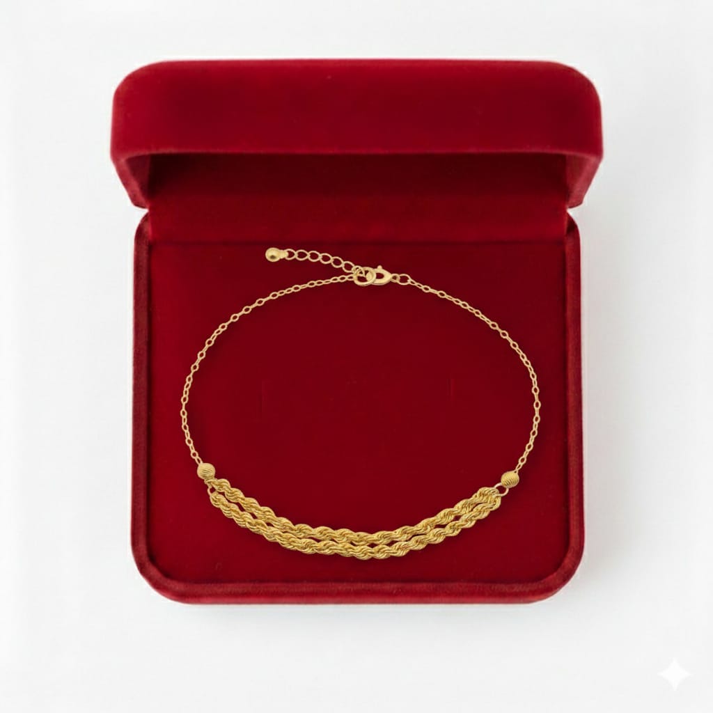 18K Real Gold Double Layer Rope Bracelet