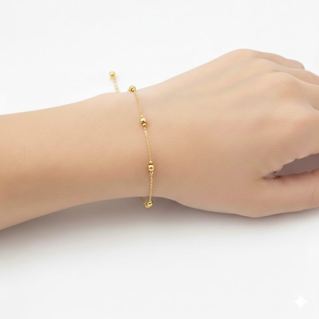 18K Real Gold 15 Balls Bracelet
