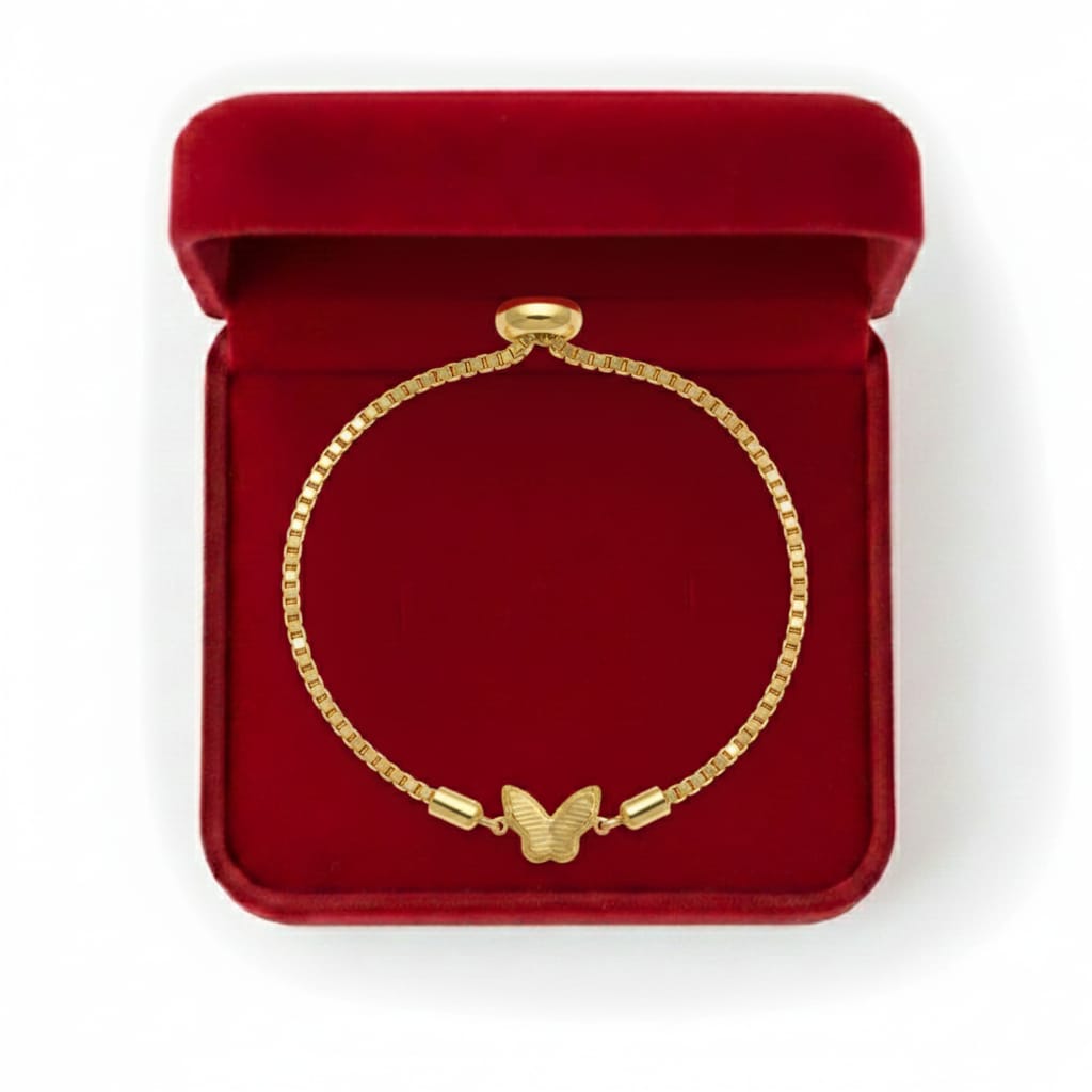 18k Gold butterfly pendant with gold platted chain