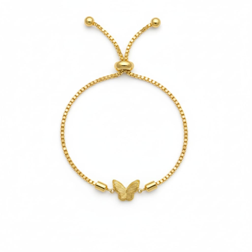 18k Gold butterfly pendant with gold platted chain