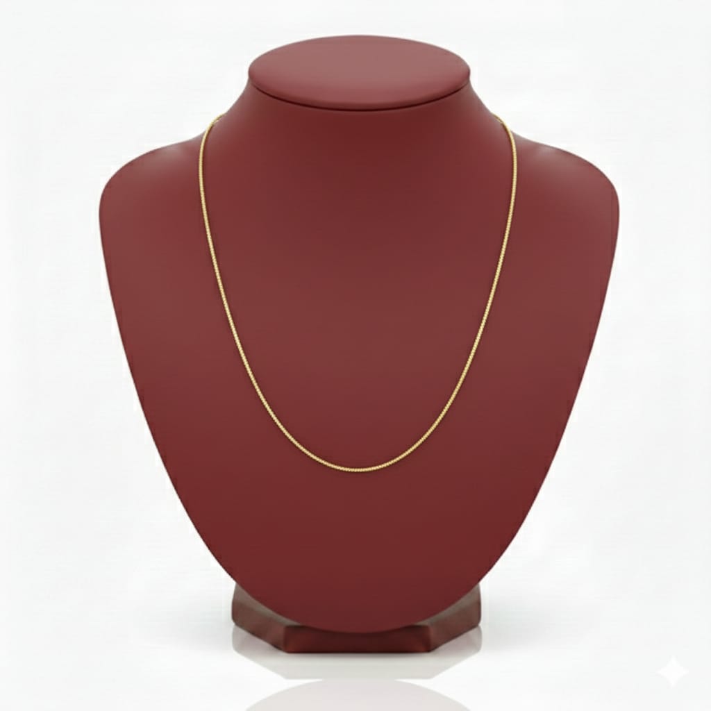 18K Real Gold Box Chain