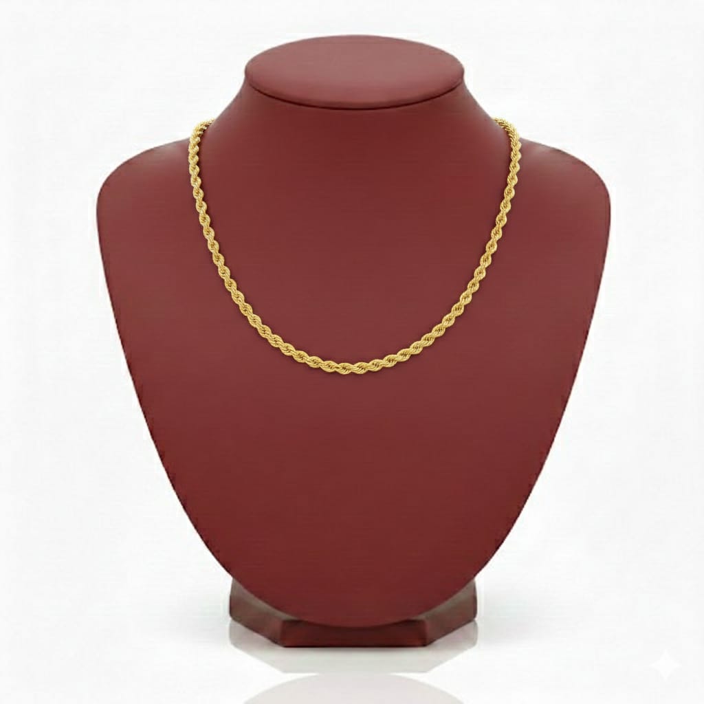 18K Real Gold Rope Chain 1