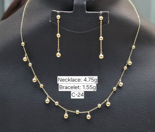 18k Gold Balls Jewelry Set