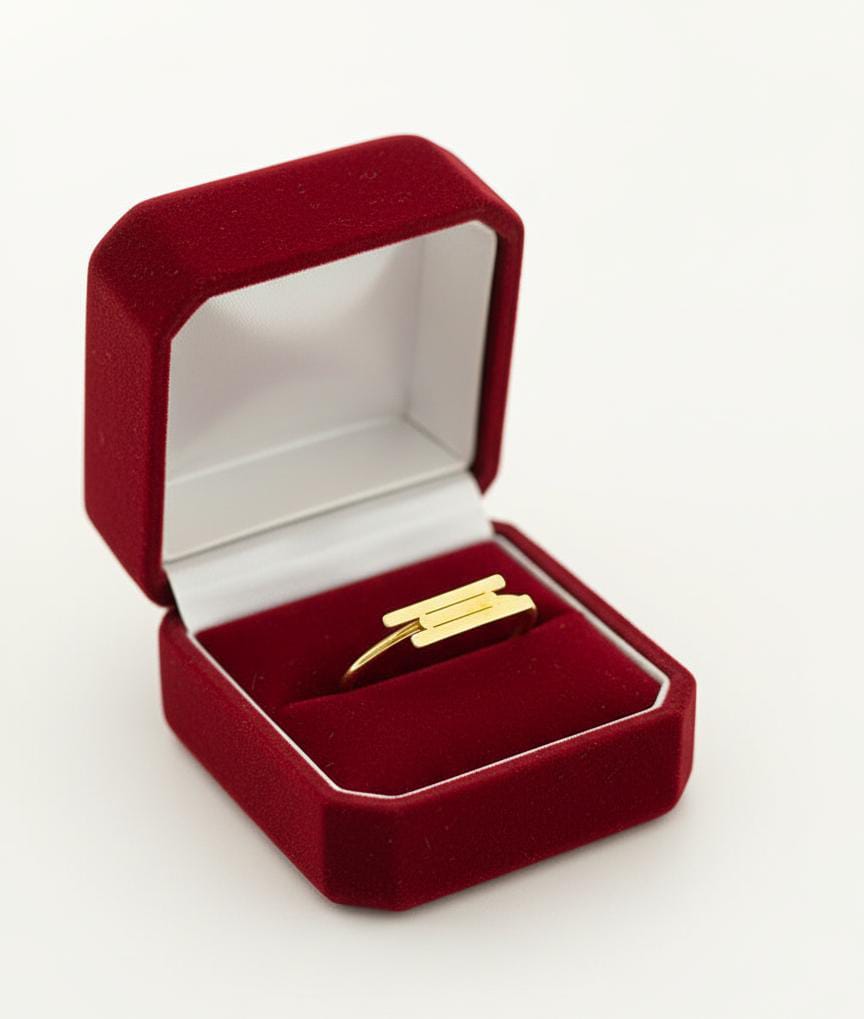 18K Real Saudi Gold Vertical Ring 139