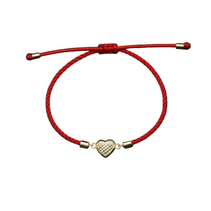18K Real Gold Heart Style Lucky Charm Bracelet