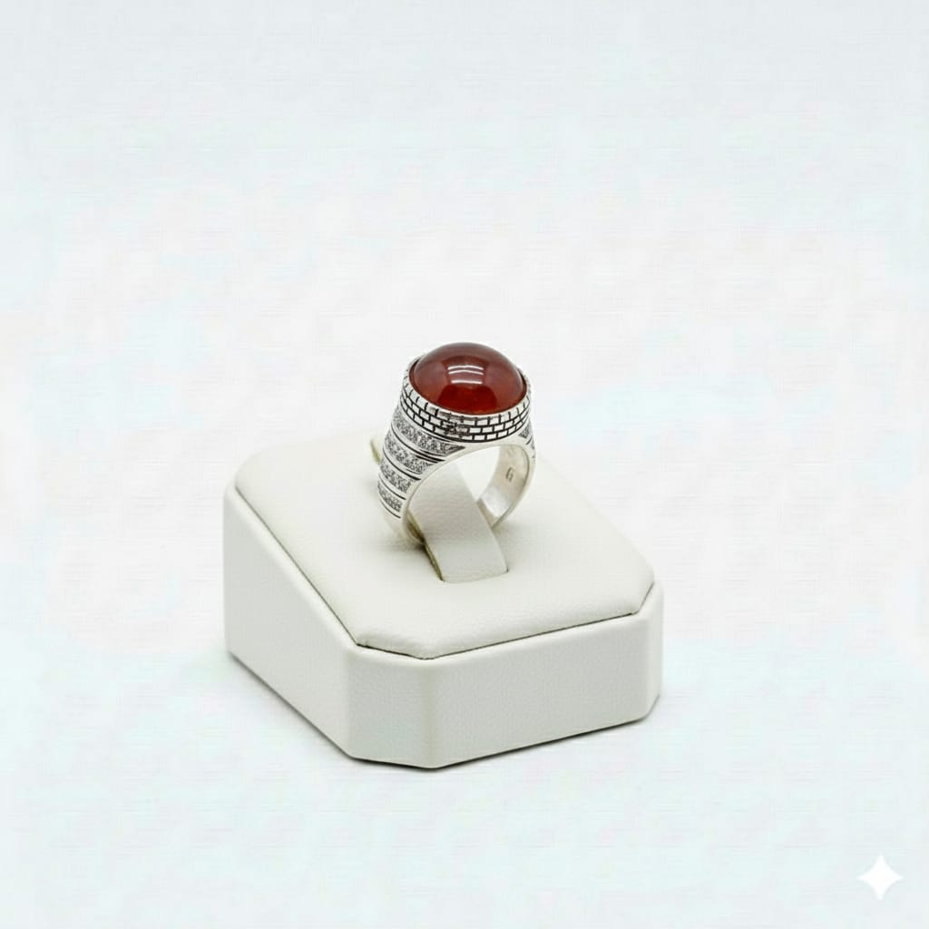 925 Silver Dia Ruby Stone Ring 1