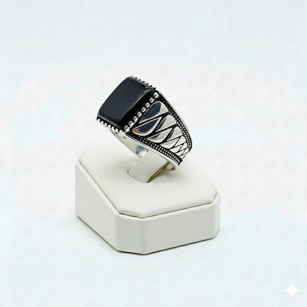 925 Silver Cobra Onyx Stone Ring