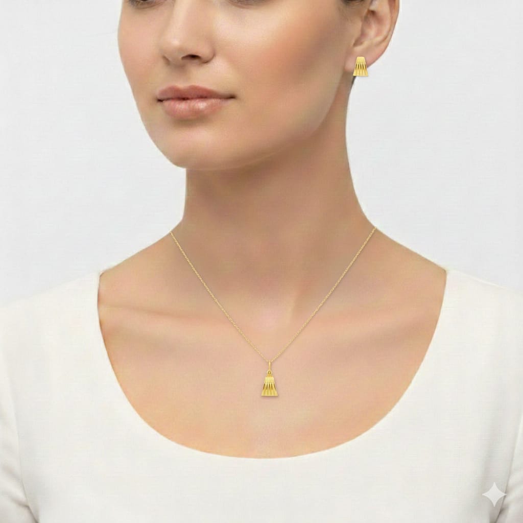 18k Gold Half cut shell Jewelry Set