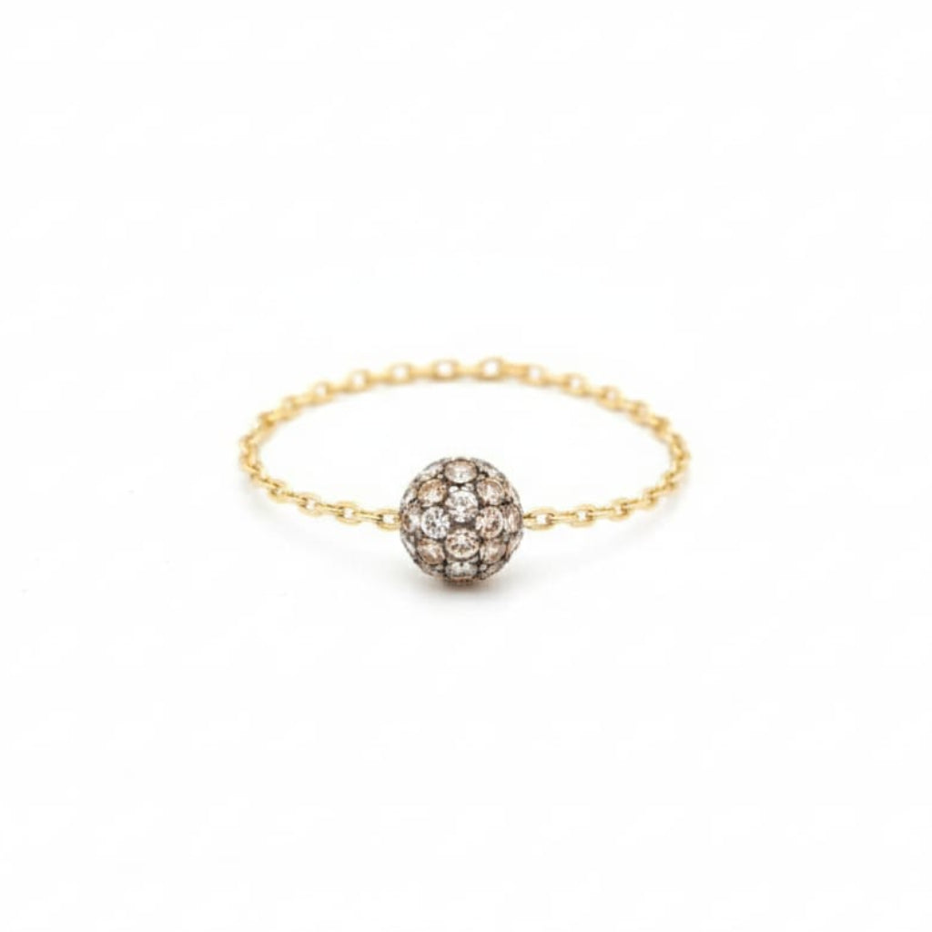 18K Real Gold Silver Swarovski Ring